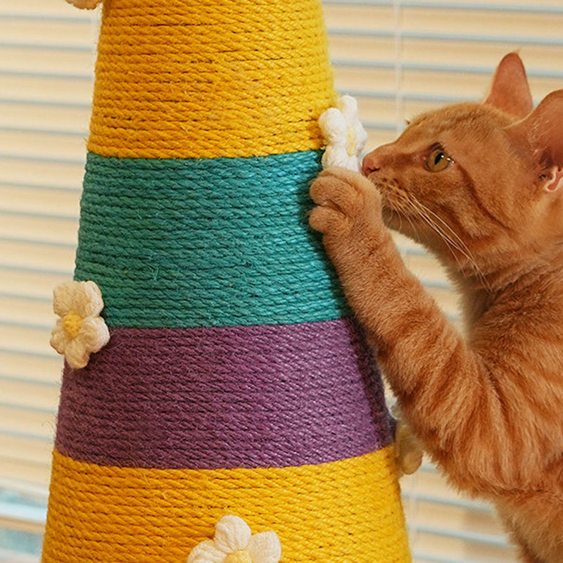 Contemporary Creative Plastic Sisal Cone Cat Scratching Post For Living Room