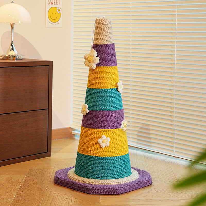 Contemporary Creative Plastic Sisal Cone Cat Scratching Post For Living Room
