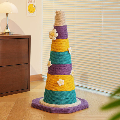 Contemporary Creative Plastic Sisal Cone Cat Scratching Post For Living Room