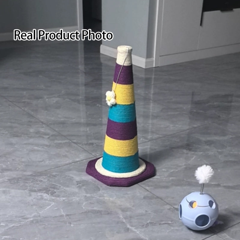 Contemporary Creative Plastic Sisal Cone Cat Scratching Post For Living Room