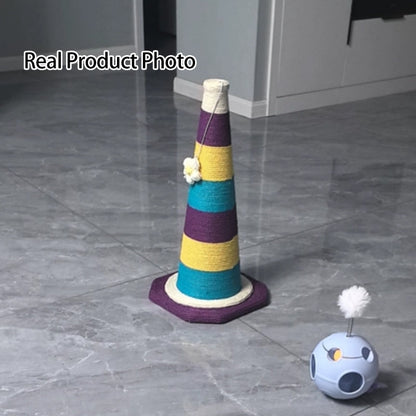 Contemporary Creative Plastic Sisal Cone Cat Scratching Post For Living Room