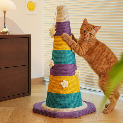 Contemporary Creative Plastic Sisal Cone Cat Scratching Post For Living Room