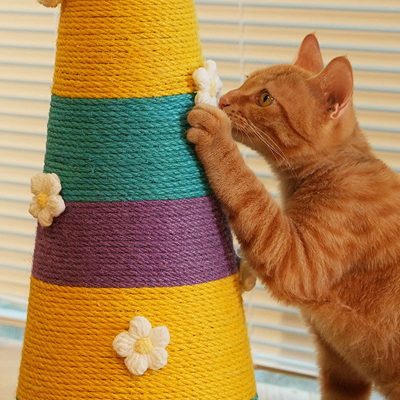 Contemporary Creative Plastic Sisal Cone Cat Scratching Post For Living Room