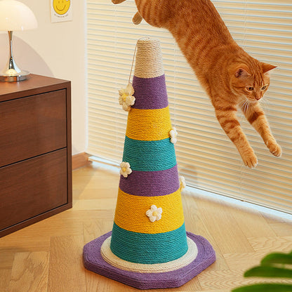 Contemporary Creative Plastic Sisal Cone Cat Scratching Post For Living Room