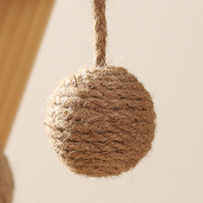 Modern Minimalist MDF Cotton-linen Jute Triangular Cat Tree & Condos 1-Hammock 2-Scratching Post For Living Room