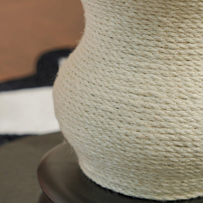Modern Minimalist Cylindrical Wavy-Patterned Hemp Rope Bamboo Mat Velvet Medium Density Fiberboard Foam Plastic Cat Tree & Condo 1-Scratching Post For Living Room