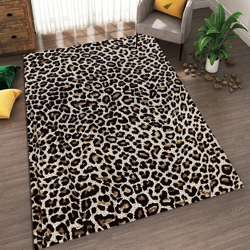 Contemporary Creative Rectangular Polyester Velvet Non-Woven Fabric Non-Slip Printed Rug For Living Room