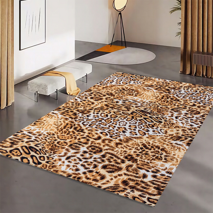 Contemporary Creative Rectangular Polyester Velvet Non-Woven Fabric Non-Slip Printed Rug For Living Room
