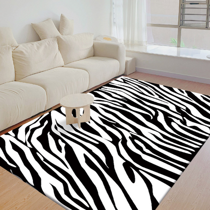 Contemporary Creative Rectangular Polyester Velvet Non-Woven Fabric Non-Slip Printed Rug For Living Room