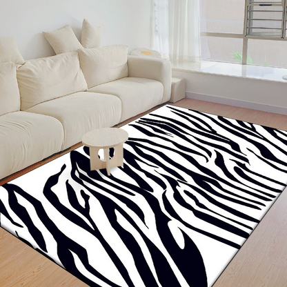 Contemporary Creative Rectangular Polyester Velvet Non-Woven Fabric Non-Slip Printed Rug For Living Room