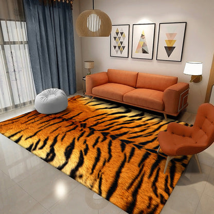 Contemporary Creative Rectangular Polyester Velvet Non-Woven Fabric Non-Slip Printed Rug For Living Room