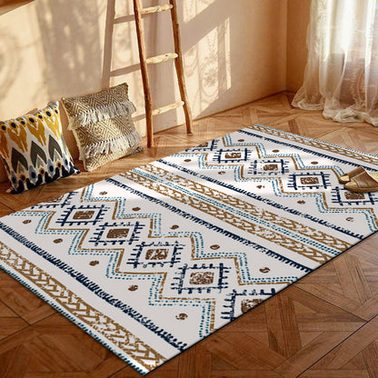Contemporary Creative Rectangular Polyester Velvet Non-Woven Fabric Non-Slip Printed Rug for Living Room