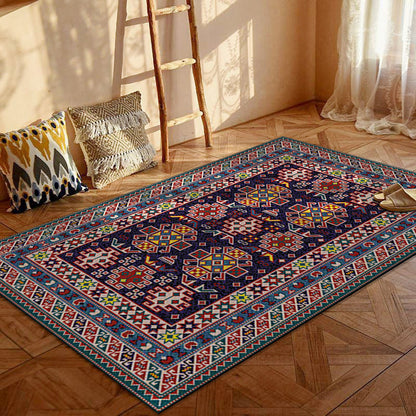 Contemporary Creative Rectangular Polyester Velvet Non-Woven Fabric Non-Slip Printed Rug for Living Room