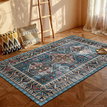 Contemporary Creative Rectangular Polyester Velvet Non-Woven Fabric Non-Slip Printed Rug for Living Room