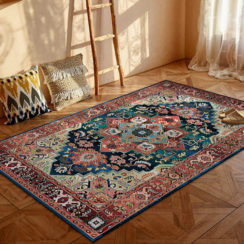 Contemporary Creative Rectangular Polyester Velvet Non-Woven Fabric Non-Slip Printed Rug for Living Room