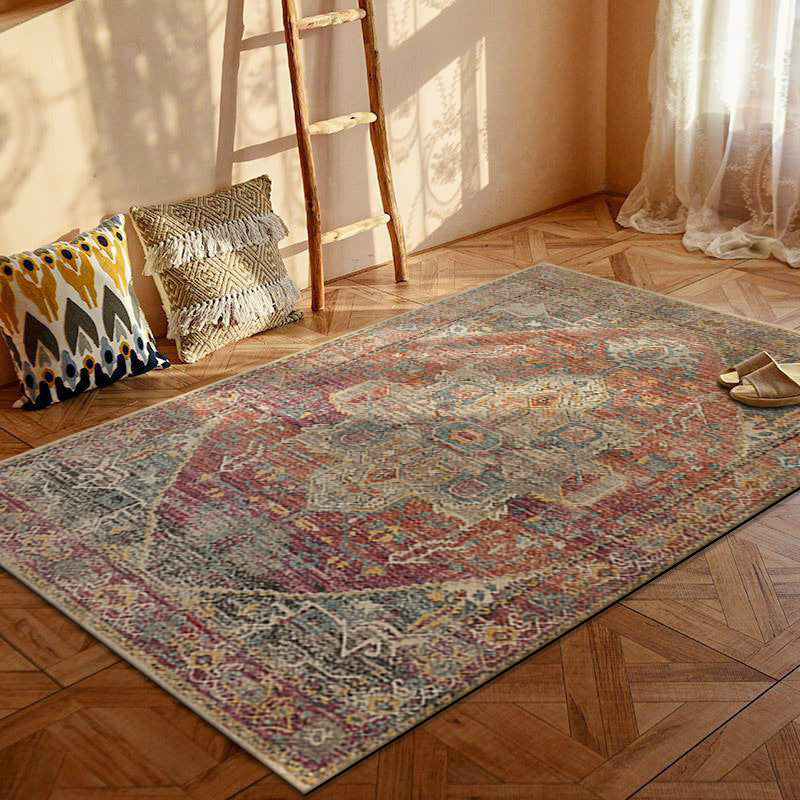 Contemporary Creative Rectangular Polyester Velvet Non-Woven Fabric Non-Slip Printed Rug for Living Room