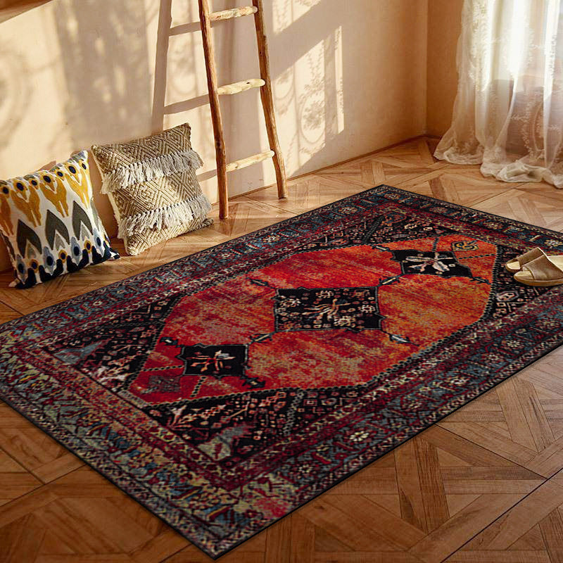 Contemporary Creative Rectangular Polyester Velvet Non-Woven Fabric Non-Slip Printed Rug for Living Room