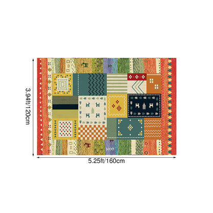 Contemporary Creative Rectangular Polyester Velvet Non-Woven Fabric Non-Slip Printed Rug for Living Room