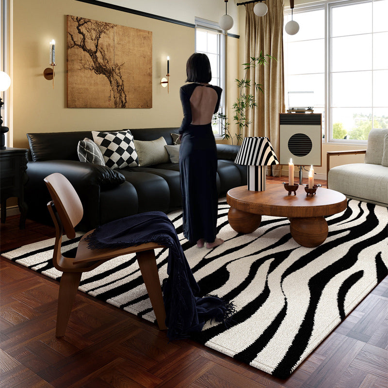 Modern Minimalist Rectangular Polypropylene Dotted Plastic Cotton Linen Non-Slip Printed Rug For Living Room