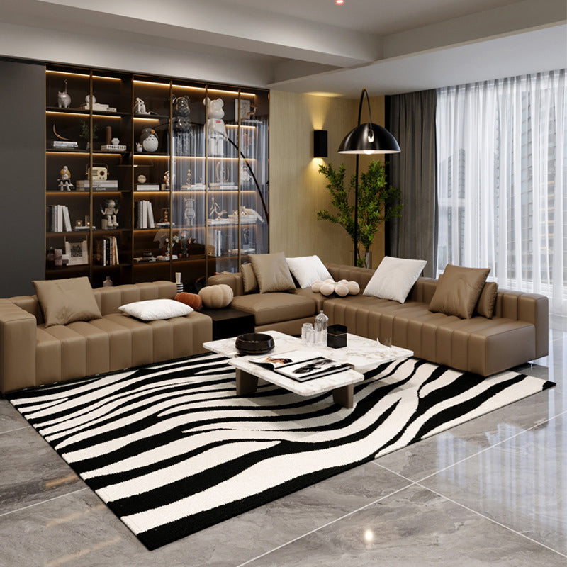 Modern Minimalist Rectangular Polypropylene Dotted Plastic Cotton Linen Non-Slip Printed Rug For Living Room