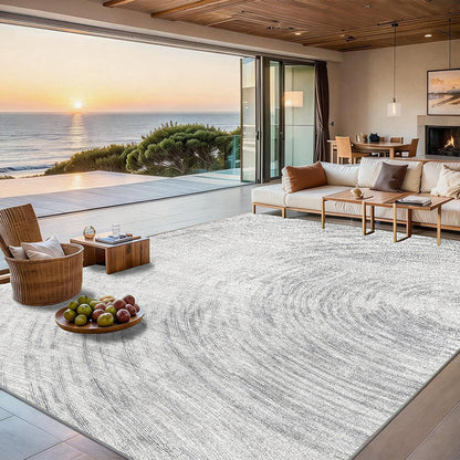 Modern Minimalist Rectangular Simulated Cashmere Cotton Linen Non-Slip Printed Rug For Living Room