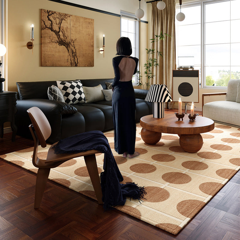 Contemporary Creative Rectangular Polyester Velvet Rubber Non-Slip Printed Rug For Living Room