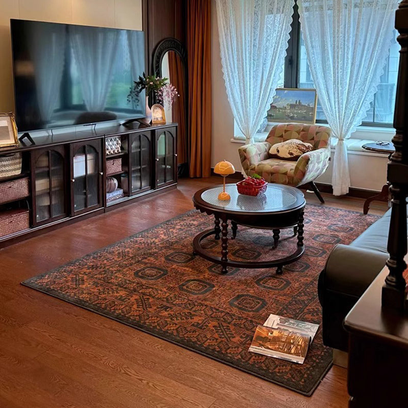 Contemporary Creative Rectangular Polyester Velvet Rubber Non-Slip Printed Rug For Living Room
