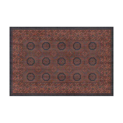 Contemporary Creative Rectangular Polyester Velvet Rubber Non-Slip Printed Rug For Living Room