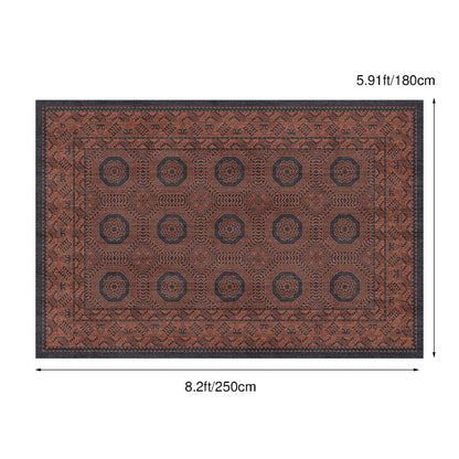 Contemporary Creative Rectangular Polyester Velvet Rubber Non-Slip Printed Rug For Living Room
