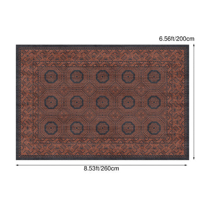 Contemporary Creative Rectangular Polyester Velvet Rubber Non-Slip Printed Rug For Living Room