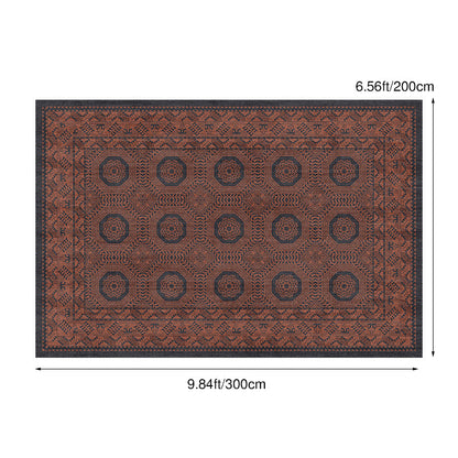 Contemporary Creative Rectangular Polyester Velvet Rubber Non-Slip Printed Rug For Living Room