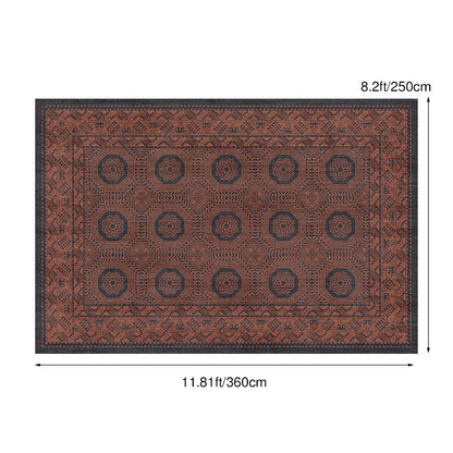 Contemporary Creative Rectangular Polyester Velvet Rubber Non-Slip Printed Rug For Living Room