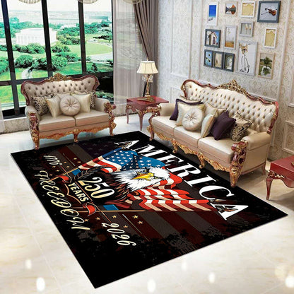 Contemporary Creative Rectangular Simulated Cashmere Cotton Linen Non-Slip Printed Rug For Living Room