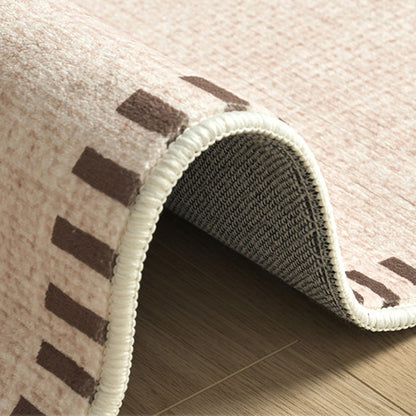 Contemporary Scandinavian Rectangular Faux Cashmere Cotton Non-Slip Printed Rug For Living Room