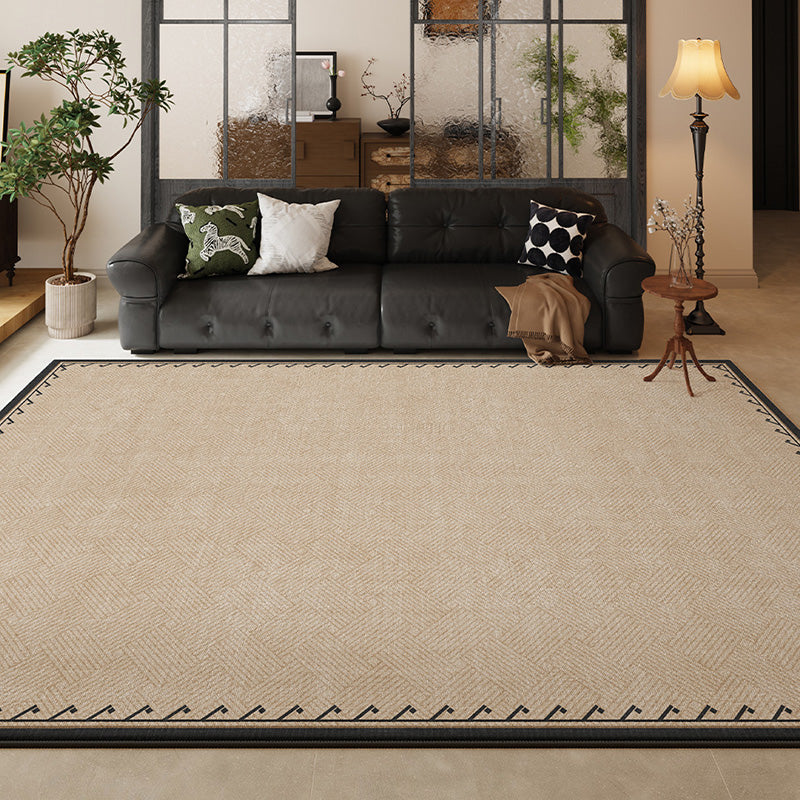Traditional Vintage Rectangular Polyester Fiber Dotted Plastic Cotton Linen Printed Non-Slip Rug For Living Room