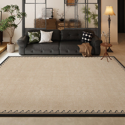 Traditional Vintage Rectangular Polyester Fiber Dotted Plastic Cotton Linen Printed Non-Slip Rug For Living Room
