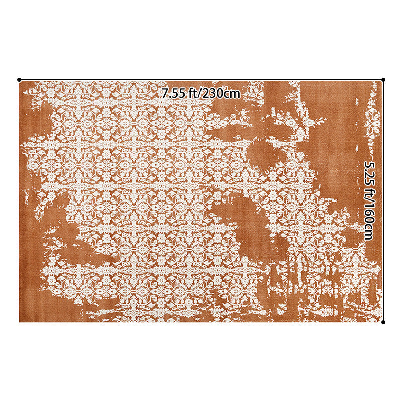 Traditional Vintage Rectangular Polypropylene Polyester Jute High-Low Texture Non-Slip Rug For Living Room