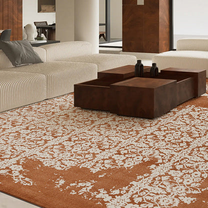Traditional Vintage Rectangular Polypropylene Polyester Jute High-Low Texture Non-Slip Rug For Living Room