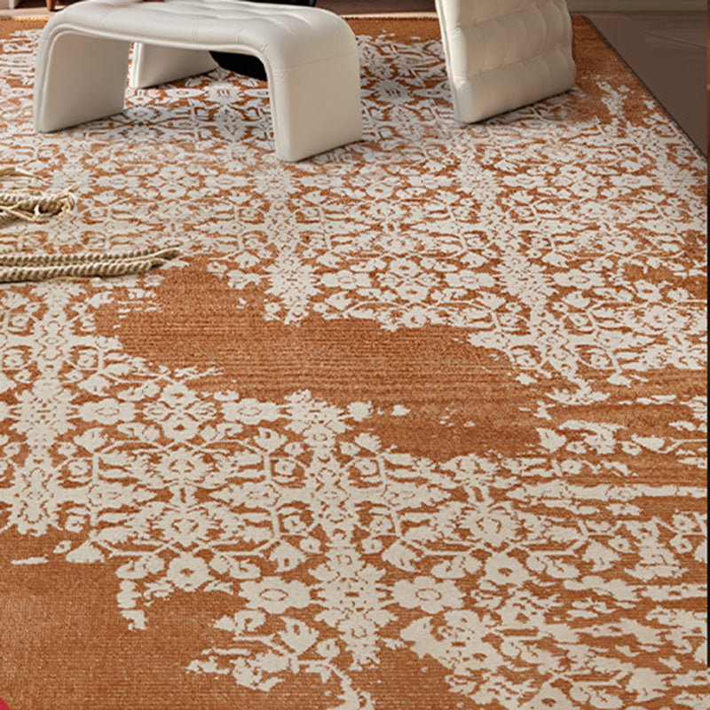Traditional Vintage Rectangular Polypropylene Polyester Jute High-Low Texture Non-Slip Rug For Living Room
