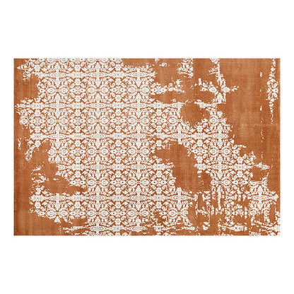 Traditional Vintage Rectangular Polypropylene Polyester Jute High-Low Texture Non-Slip Rug For Living Room