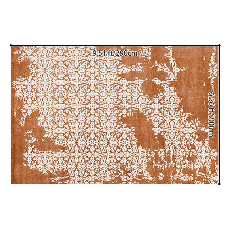 Traditional Vintage Rectangular Polypropylene Polyester Jute High-Low Texture Non-Slip Rug For Living Room