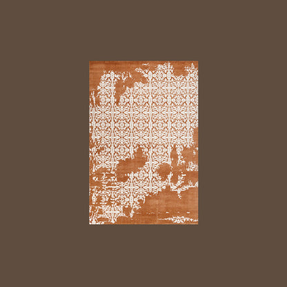 Traditional Vintage Rectangular Polypropylene Polyester Jute High-Low Texture Non-Slip Rug For Living Room