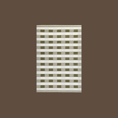 Traditional Vintage Rectangular Polypropylene Polyester Jute High-Low Texture Non-Slip Rug For Living Room