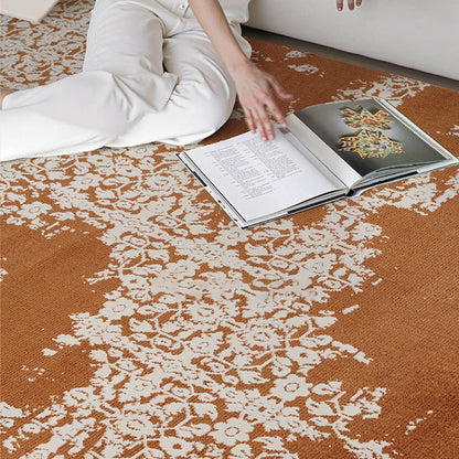 Traditional Vintage Rectangular Polypropylene Polyester Jute High-Low Texture Non-Slip Rug For Living Room