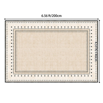 Contemporary Scandinavian Rectangular Faux Cashmere Cotton Non-Slip Printed Rug For Living Room
