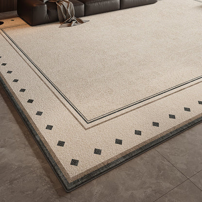 Contemporary Scandinavian Rectangular Faux Cashmere Cotton Non-Slip Printed Rug For Living Room