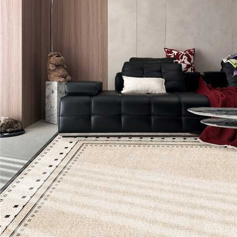 Contemporary Scandinavian Rectangular Faux Cashmere Cotton Non-Slip Printed Rug For Living Room