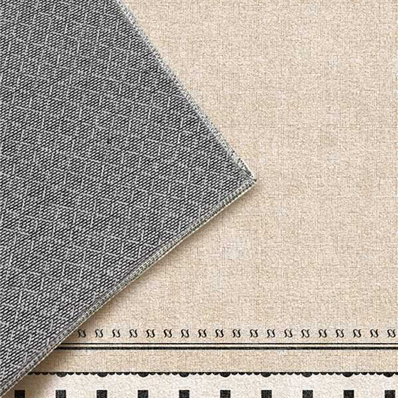 Contemporary Scandinavian Rectangular Faux Cashmere Cotton Non-Slip Printed Rug For Living Room