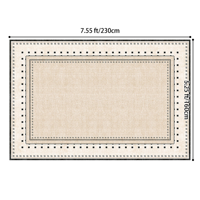Contemporary Scandinavian Rectangular Faux Cashmere Cotton Non-Slip Printed Rug For Living Room