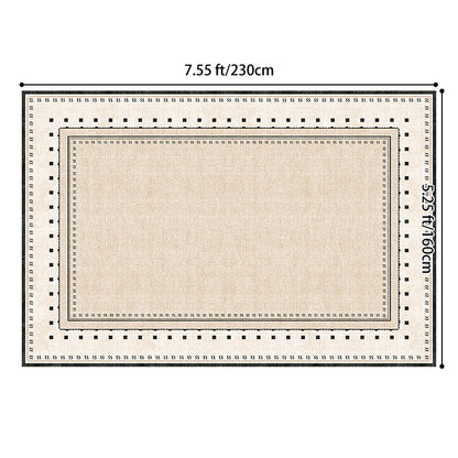 Contemporary Scandinavian Rectangular Faux Cashmere Cotton Non-Slip Printed Rug For Living Room